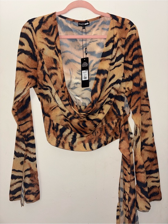 Fashion Nova Tops - Fashion Nova Maya Animal Print Blouse Top